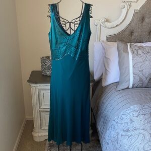 Maggy London Teal Silk Dress